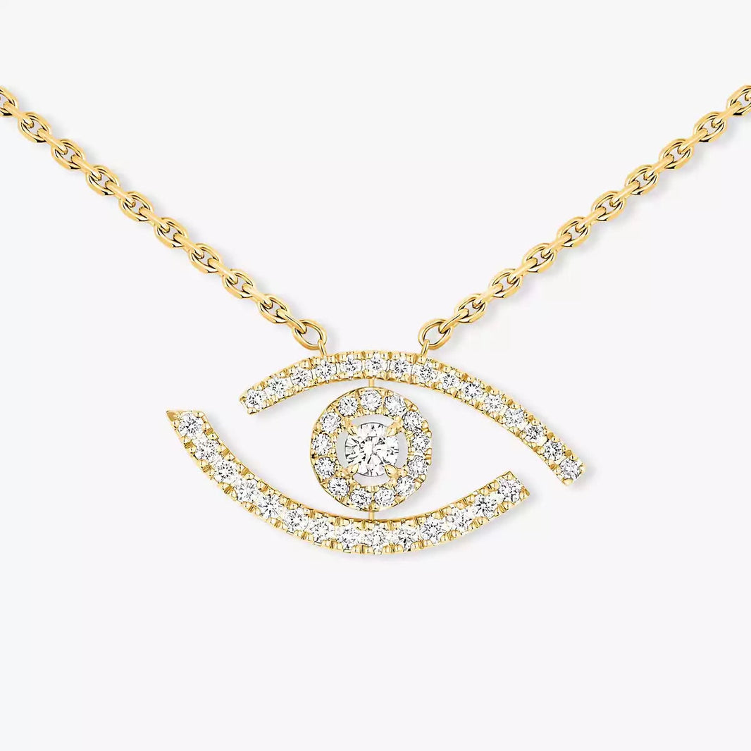 [LUXE] Pave_ Diamond Necklace Lucky Eye