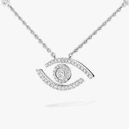 [LUXE] Pave_ Diamond Necklace Lucky Eye