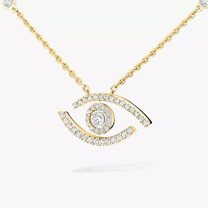 [LUXE] Pave_ Diamond Necklace Lucky Eye