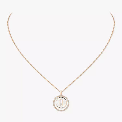 [LUXE] Lucky Move Diamond Necklace in Rose Gold and White Mother-of-Pearl