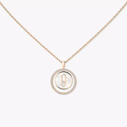 [LUXE] Lucky Move Diamond Necklace in Rose Gold and White Mother-of-Pearl