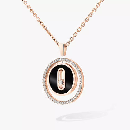 [LUXE] Lucky Move Diamond Necklace in Rose Gold and White Mother-of-Pearl