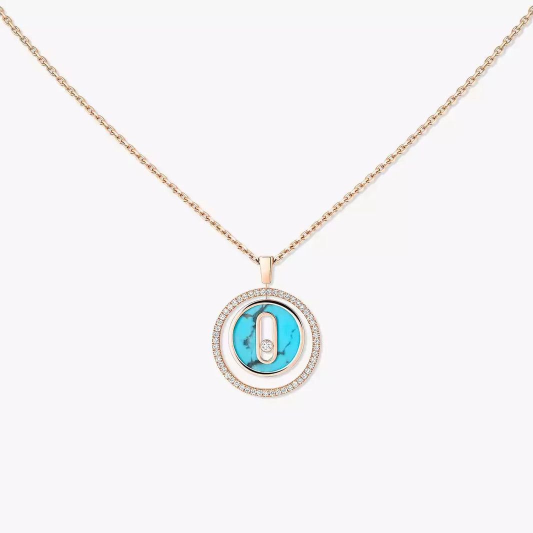 [LUXE] Lucky Move Diamond Necklace in Rose Gold and White Mother-of-Pearl