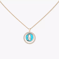 [LUXE] Lucky Move Diamond Necklace in Rose Gold and White Mother-of-Pearl
