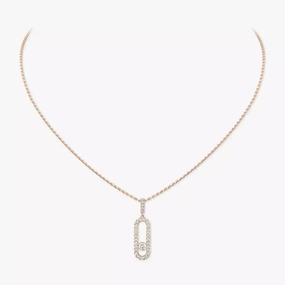 [LUXE] Move Uno Diamond Necklace in Rose Gold