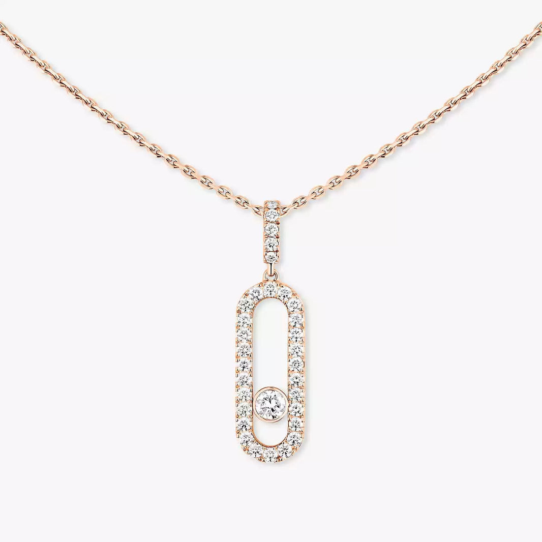 [LUXE] Move Uno Diamond Necklace in Rose Gold