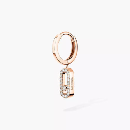 [LUXE] Move Uno Single Diamond Hoop Earring