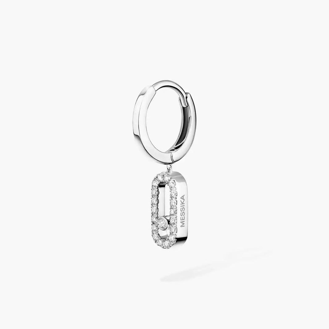 [LUXE] Move Uno Single Diamond Hoop Earring