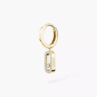 [LUXE] Move Uno Single Diamond Hoop Earring