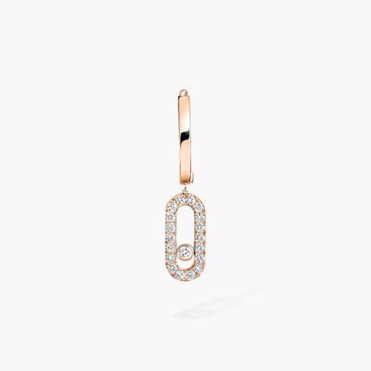 [LUXE] Move Uno Single Diamond Hoop Earring