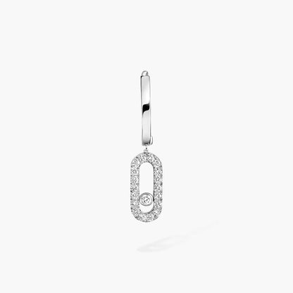 [LUXE] Move Uno Single Diamond Hoop Earring