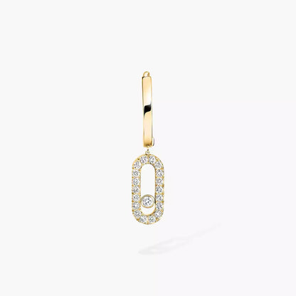 [LUXE] Move Uno Single Diamond Hoop Earring