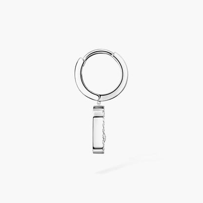 [LUXE] Move Uno Single Diamond Hoop Earring