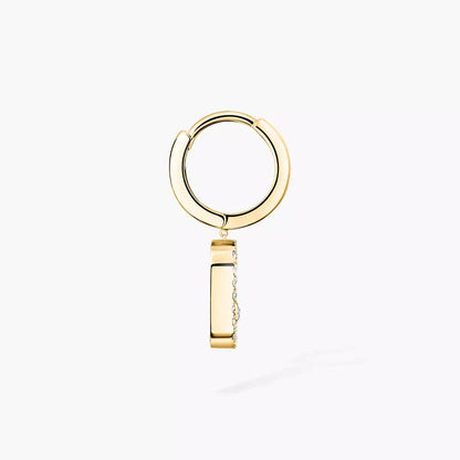 [LUXE] Move Uno Single Diamond Hoop Earring