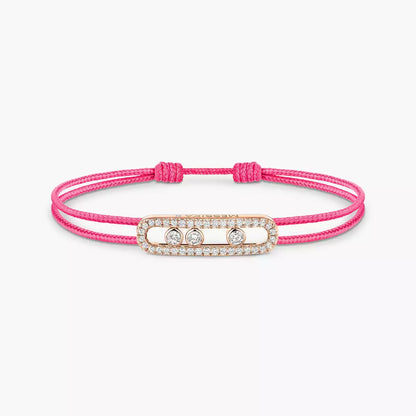 [LUXE] Messika Care(s) pink cord pavé bracelet