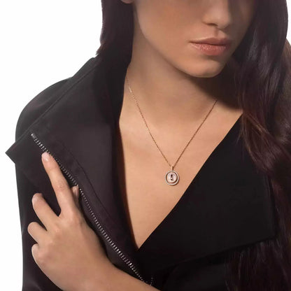 [LUXE] Lucky Move Diamond Necklace in Rose Gold and White Mother-of-Pearl