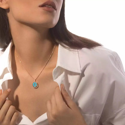 [LUXE] Lucky Move Diamond Necklace in Rose Gold and White Mother-of-Pearl