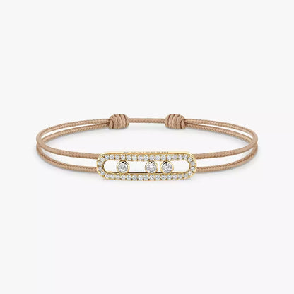 [LUXE] Messika Care(s) pink cord pavé bracelet
