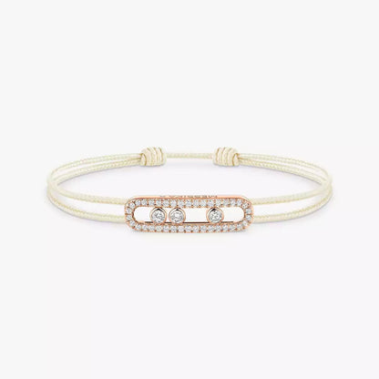 [LUXE] Messika Care(s) pink cord pavé bracelet