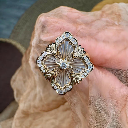[LUXE JEWELRY] OPERA TULLE  RING WITH  ENAMEL BACKGROUND