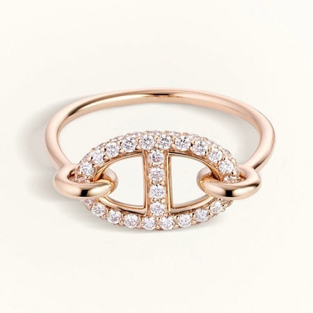 [LUXE]ANILLO REDONDO DE DIAMANTES PEQUEÑOS