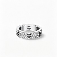 [LUXE] LOVE RING 5.5MM DIAMONDS PAVED CERAMIC