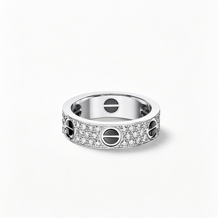 [LUXE] LOVE RING 5.5MM DIAMONDS PAVED CERAMIC