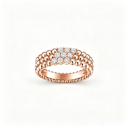 [LUXE]Three-row diamond ring