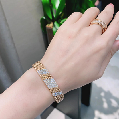 [LUXE]Five-row diamond bracelet