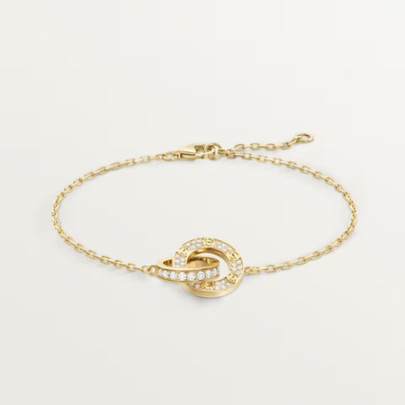 [LUXE] LOVE DOUBLE RING FULL DIAMOND BRACELET