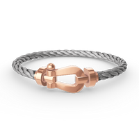[LUXE]FORCE PULSERA DE HERRADURA GRANDE SIN DIAMANTES ORO ROSA