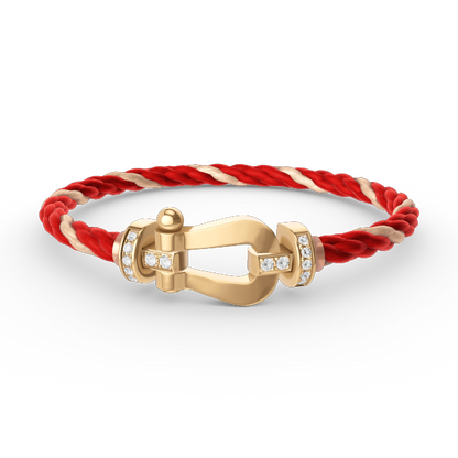 [LUXE]FORCE PULSERA DE MEDIO DIAMANTE CON HERRADURA GRANDE EN ORO
