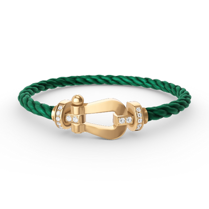 [LUXE]FORCE PULSERA DE MEDIO DIAMANTE CON HERRADURA GRANDE EN ORO