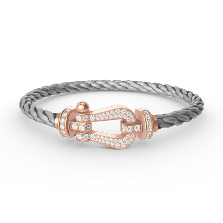 [LUXE]FORCE PULSERA DE HERRADURA GRANDE CON DIAMANTES EN ORO ROSA