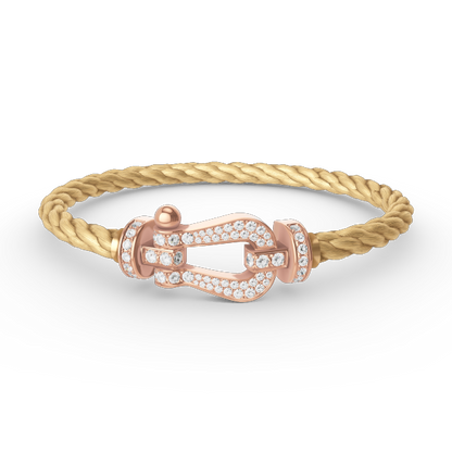 [LUXE]FORCE PULSERA DE HERRADURA GRANDE CON DIAMANTES EN ORO ROSA