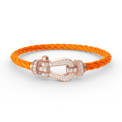 [LUXE]FORCE PULSERA DE HERRADURA GRANDE CON DIAMANTES EN ORO ROSA