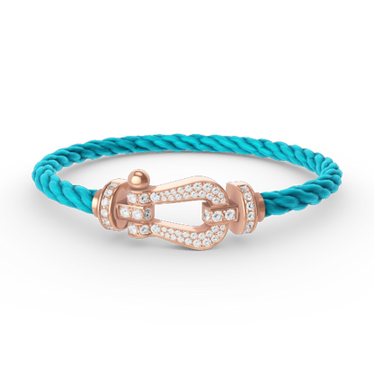 [LUXE]FORCE PULSERA DE HERRADURA GRANDE CON DIAMANTES EN ORO ROSA