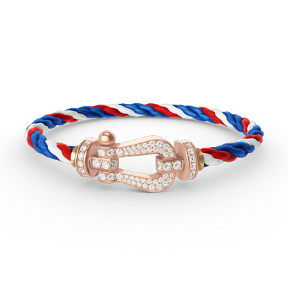 [LUXE]FORCE PULSERA DE HERRADURA GRANDE CON DIAMANTES EN ORO ROSA