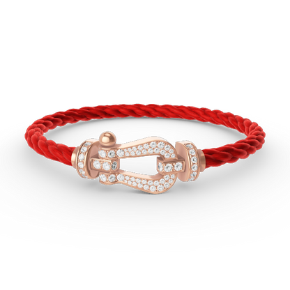 [LUXE]FORCE PULSERA DE HERRADURA GRANDE CON DIAMANTES EN ORO ROSA