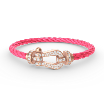[LUXE]FORCE PULSERA DE HERRADURA GRANDE CON DIAMANTES EN ORO ROSA