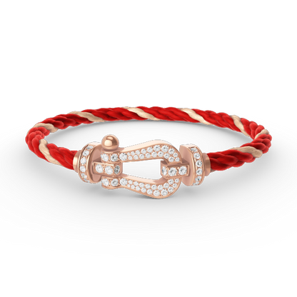 [LUXE]FORCE PULSERA DE HERRADURA GRANDE CON DIAMANTES EN ORO ROSA