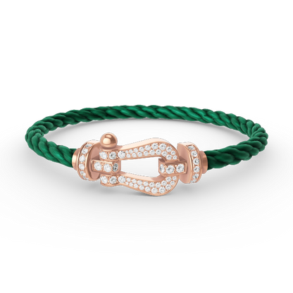 [LUXE]FORCE PULSERA DE HERRADURA GRANDE CON DIAMANTES EN ORO ROSA