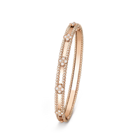 [LUXE]PULSERA DE TRÉBOL DE 4 MM CON DIAMANTES