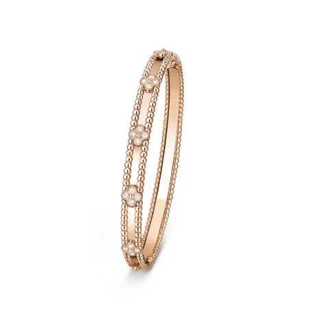 [LUXE]PULSERA DE TRÉBOL DE 4 MM CON DIAMANTES