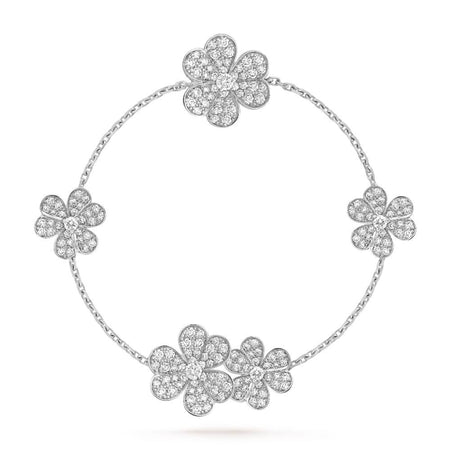 [LUXE]FRIVOLE PULSERA DE PLATA DE 5 FLORES