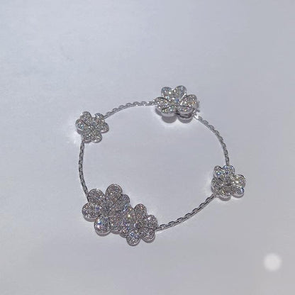 [LUXE]FRIVOLE PULSERA DE PLATA DE 5 FLORES
