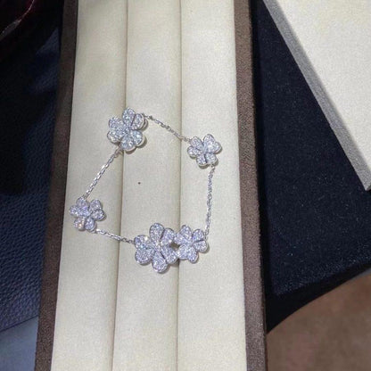 [LUXE]FRIVOLE PULSERA DE PLATA DE 5 FLORES