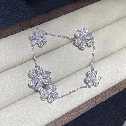 [LUXE]FRIVOLE PULSERA DE PLATA DE 5 FLORES