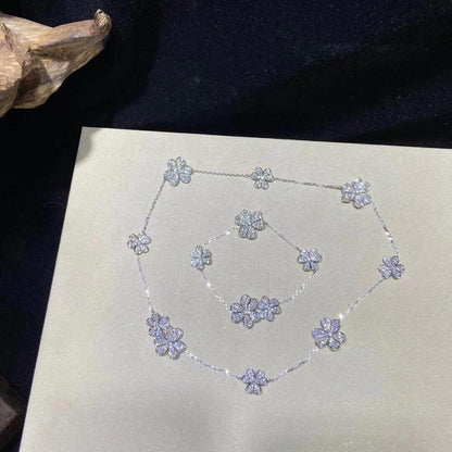 [LUXE]FRIVOLE PULSERA DE PLATA DE 5 FLORES