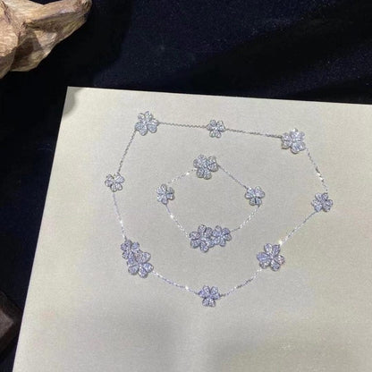 [LUXE]FRIVOLE PULSERA DE PLATA DE 5 FLORES